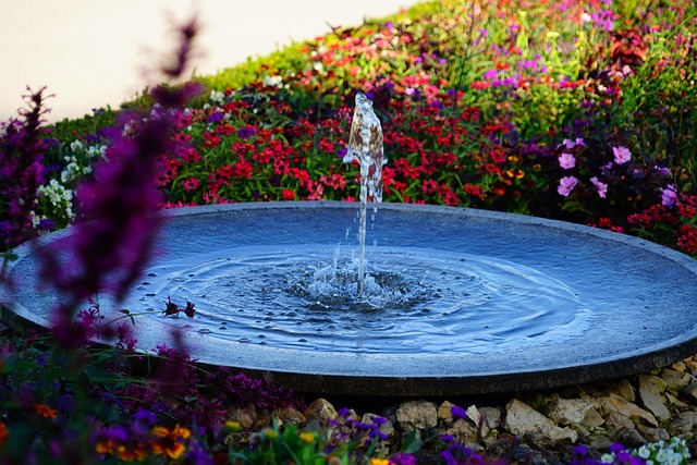 outdoor fountain, water feature