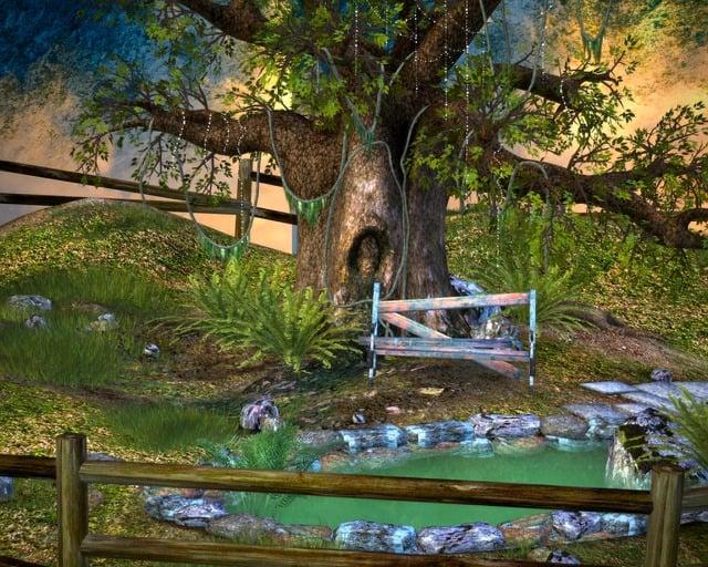 pond, outdoor pond, outdoor waterfall
