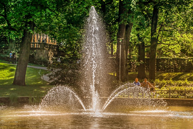 outdoor fountain, water feature