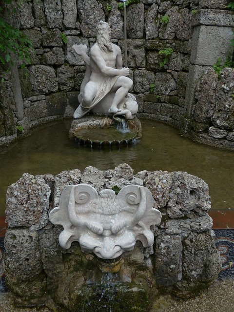 water feature, landscaping