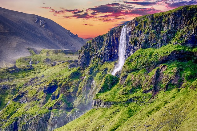 pond, outdoor pond, outdoor waterfall
