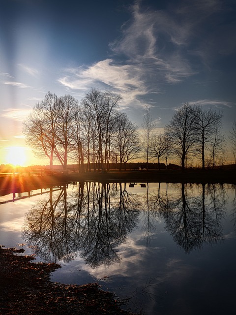 pond, outdoor pond, outdoor waterfall