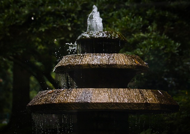 water feature, landscaping