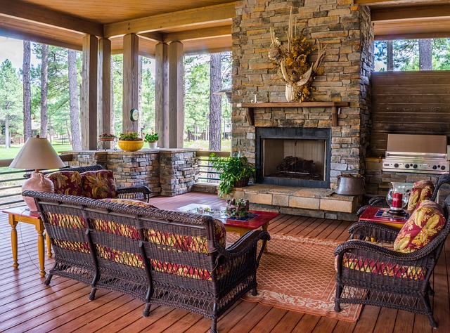 outdoor fireplace