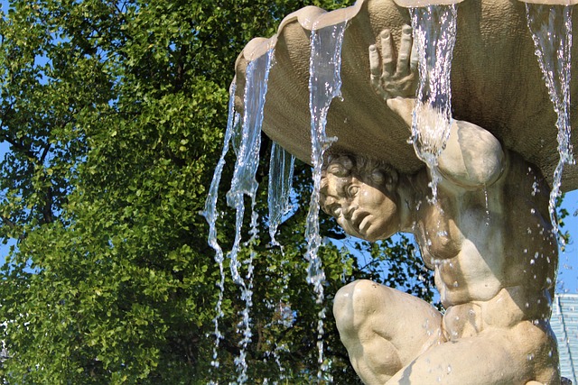 outdoor fountain, water feature