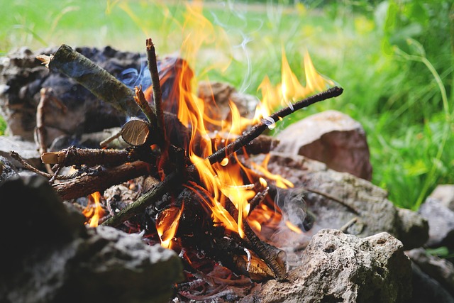 outdoor fireplace